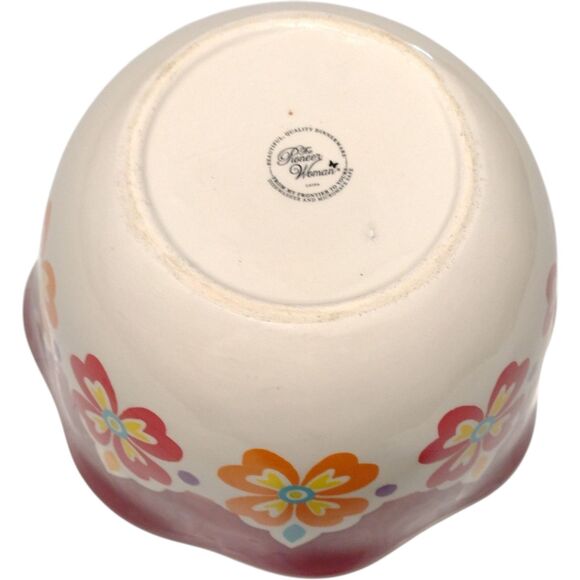 Pioneer Woman Mixing Bowls Set Of 3 Fall Floral Polk Dot Autumn Serving Nesting - Picture 7 of 15